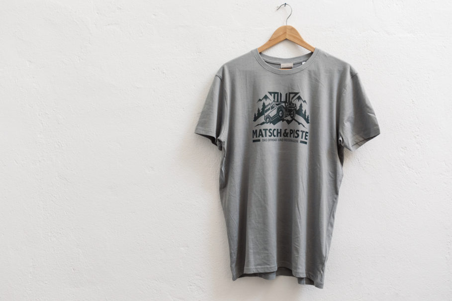 Matsch&Piste T-Shirt mit Logo, steingrau