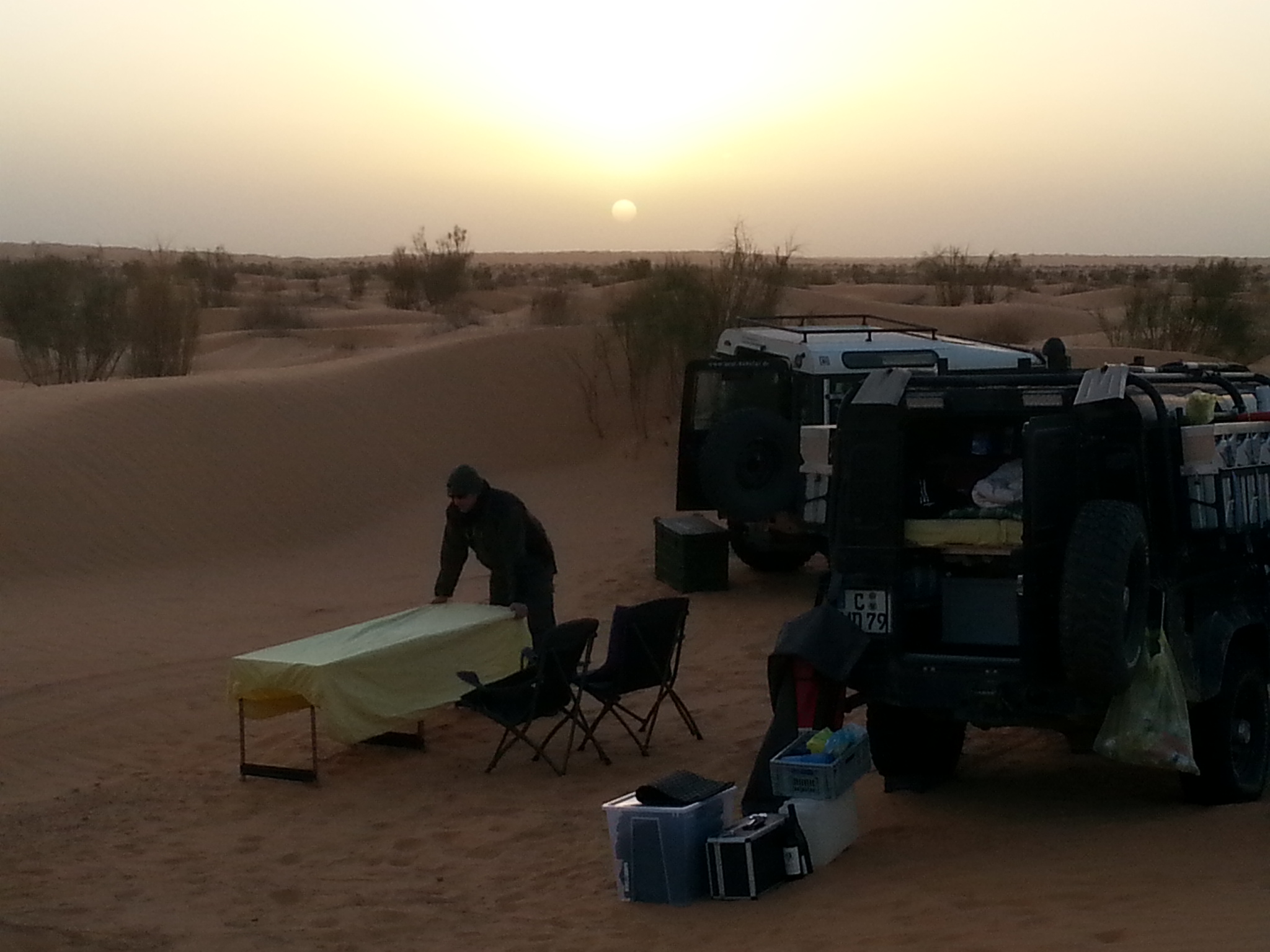 Abendrot und Abendbrot in der Sahara