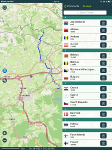 Navigation, Pocket Earth, Länderauswahl Kartendownload