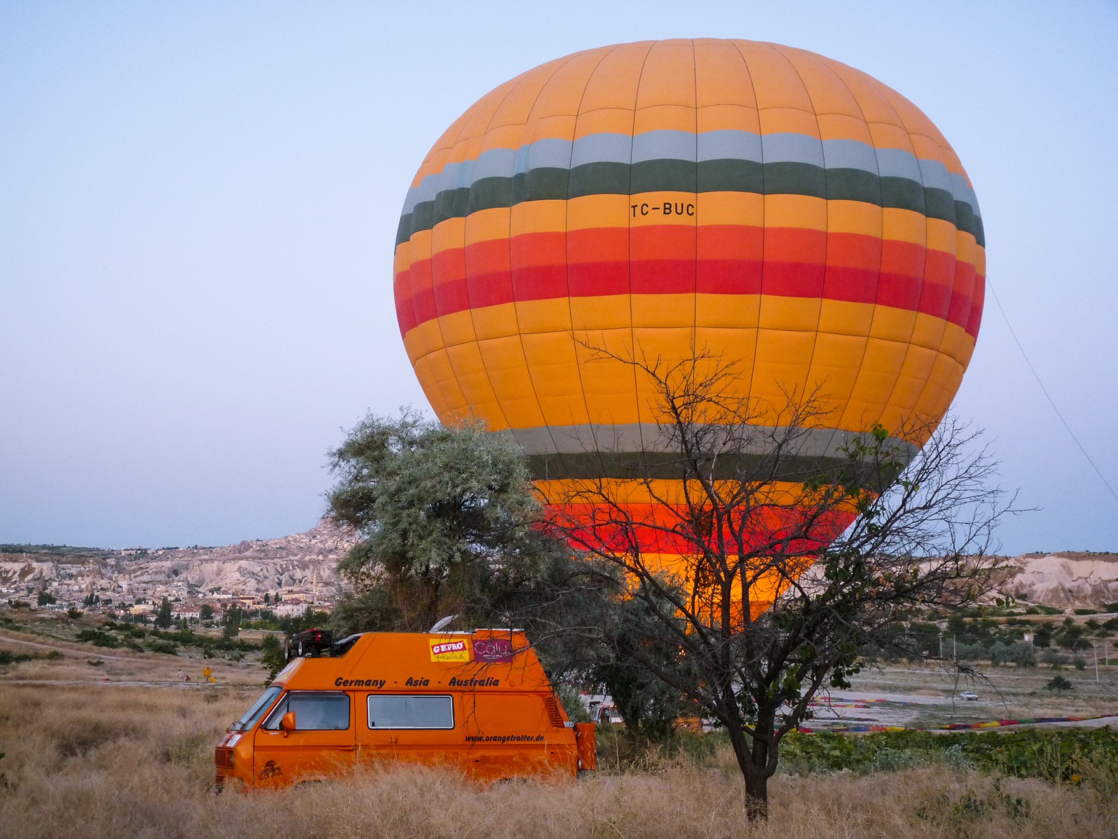 Ballonfahrer in Göreme in der Türkei