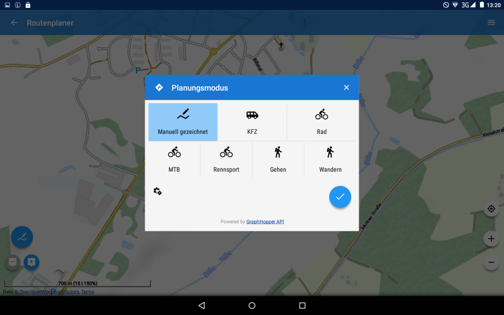 Locus Map Pro - Version 3.26.2 - Es stehen nur mehrere Routen-Profile zur Verfügung.