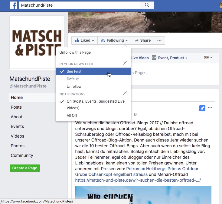 Matsch&Piste auf Facebook abonnieren