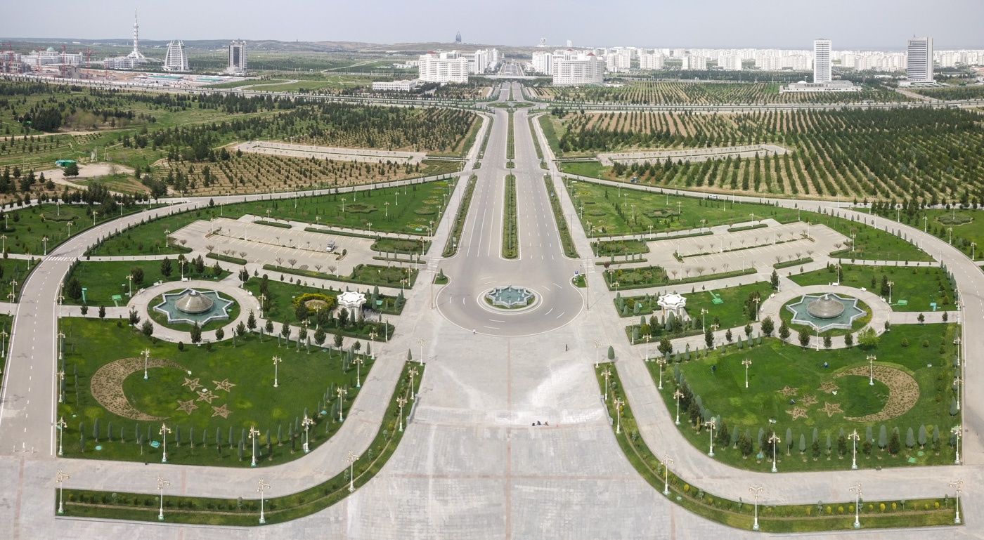 Turkmenistan - Aussicht vom Neutralitätsbogen in Aschgabat.
