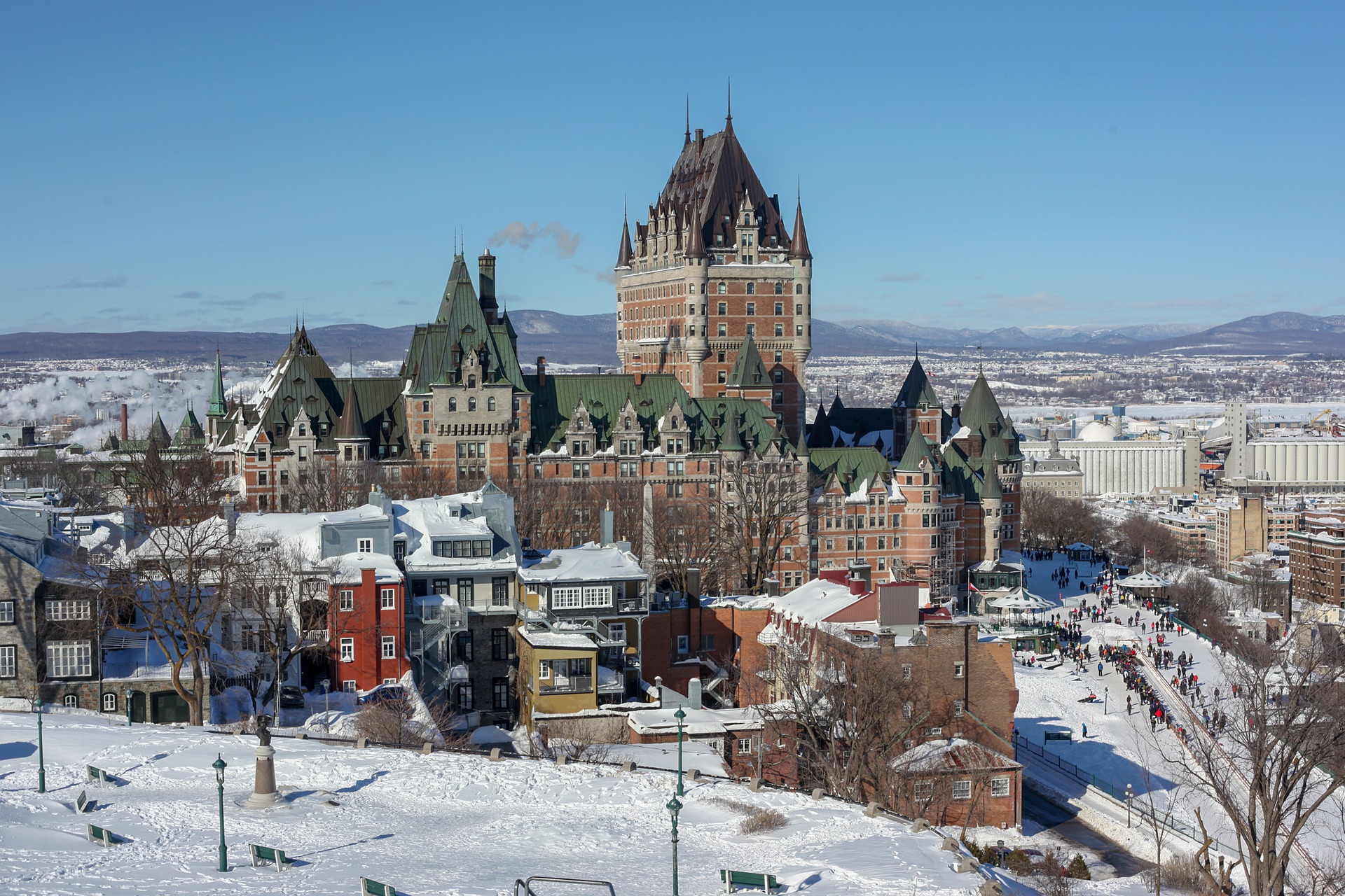 Winterlandschaft in Québec, Kanada Visum