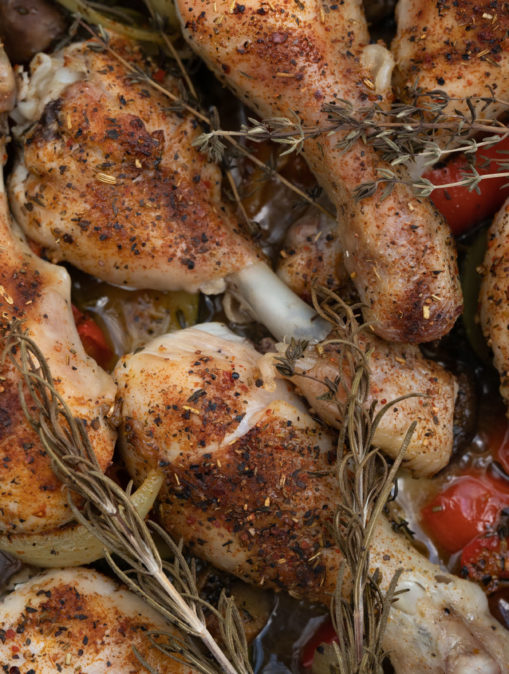 Rezept: Hähnchen auf Gemüse im Dutch Oven