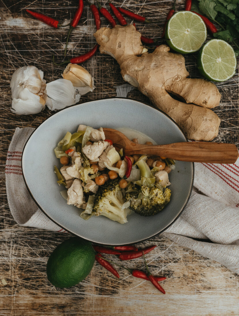 Rezept Dutch Oven Hähnchen-Kichererbsen-Eintopf