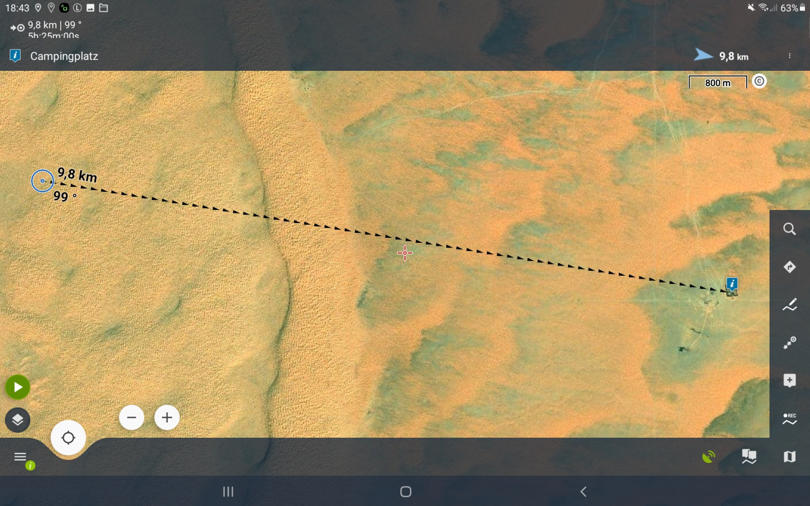 Navigation in der Wüste - Ein großes Dünenfeld überqueren.