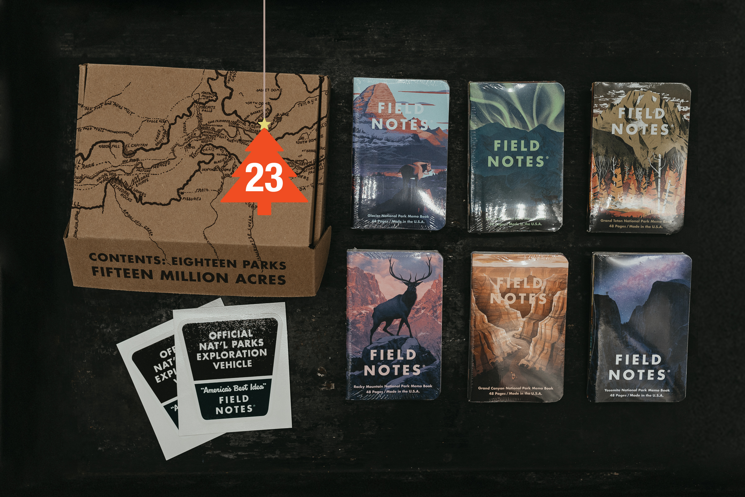 Field Notes National Parks Box mit allen Notizbuch-Motiven