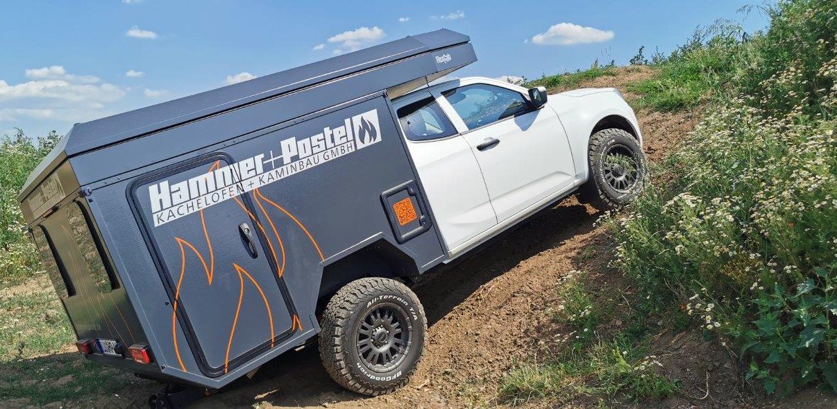 Offroadtauglich, der hintere Böschungswinkel ist nicht schlechter als mit Truck.bed.