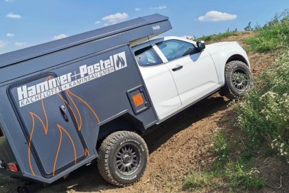 Offroadtauglich, der hintere Böschungswinkel ist nicht schlechter als mit Truck.bed.