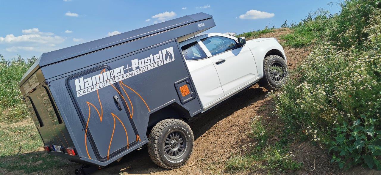 Offroadtauglich, der hintere Böschungswinkel ist nicht schlechter als mit Truck.bed.