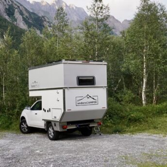 andersCamper HuckeVersum aufblasbares Hubdach auf Pick-up-Kabine