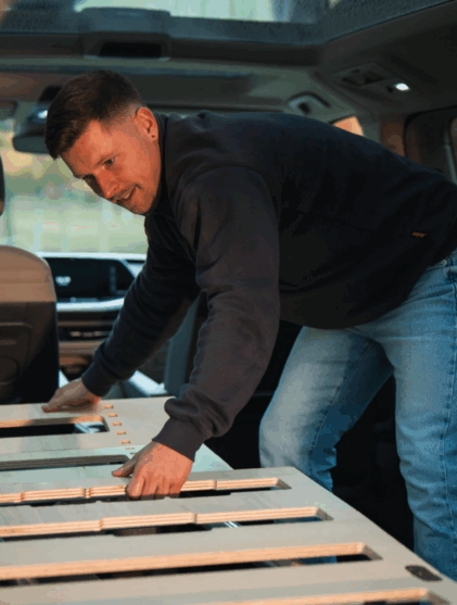 Das Bett ist schnell ausgeklappt.