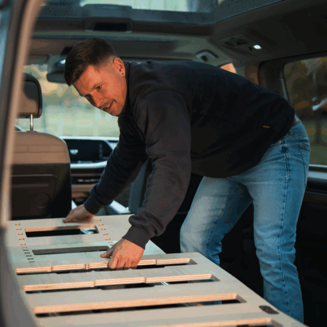 Das Bett ist schnell ausgeklappt.