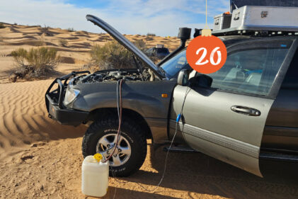 Das KoMa.land Warmduscherkit. Warm duschen mit der Motorwärme