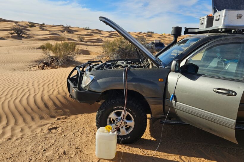 Das KoMa.land Warmduscherkit. Warm duschen mit der Motorwärme