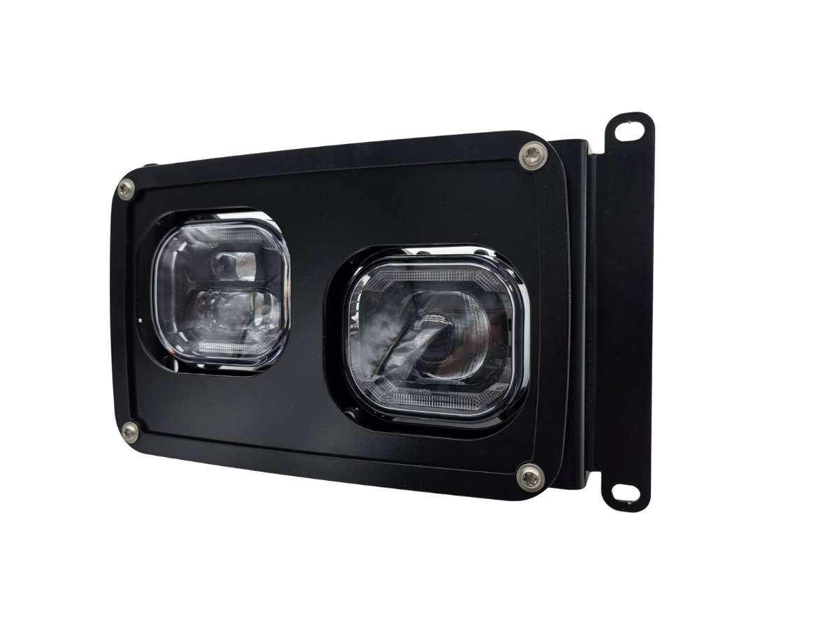 Scheinwerfer LUXX LED-Umrüstsatz für den MAN F2000 mit Nolden AVEGO Edge Scheinwerfern.