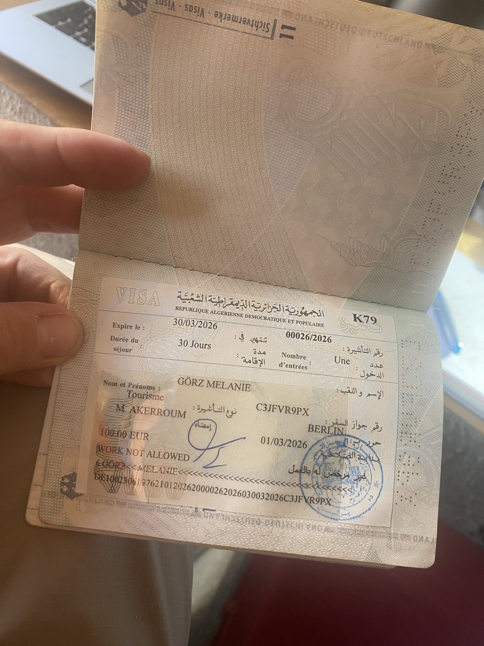 Das Visum für Algerien