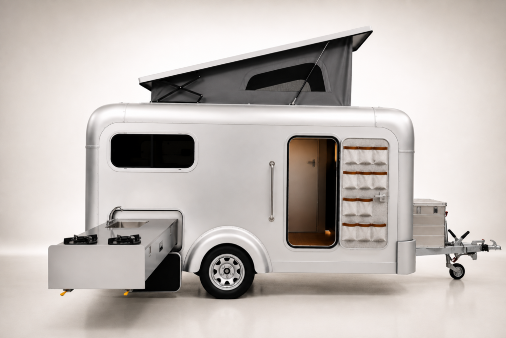 Lume Ranger Caravan mit geoeffnetem Hubdach