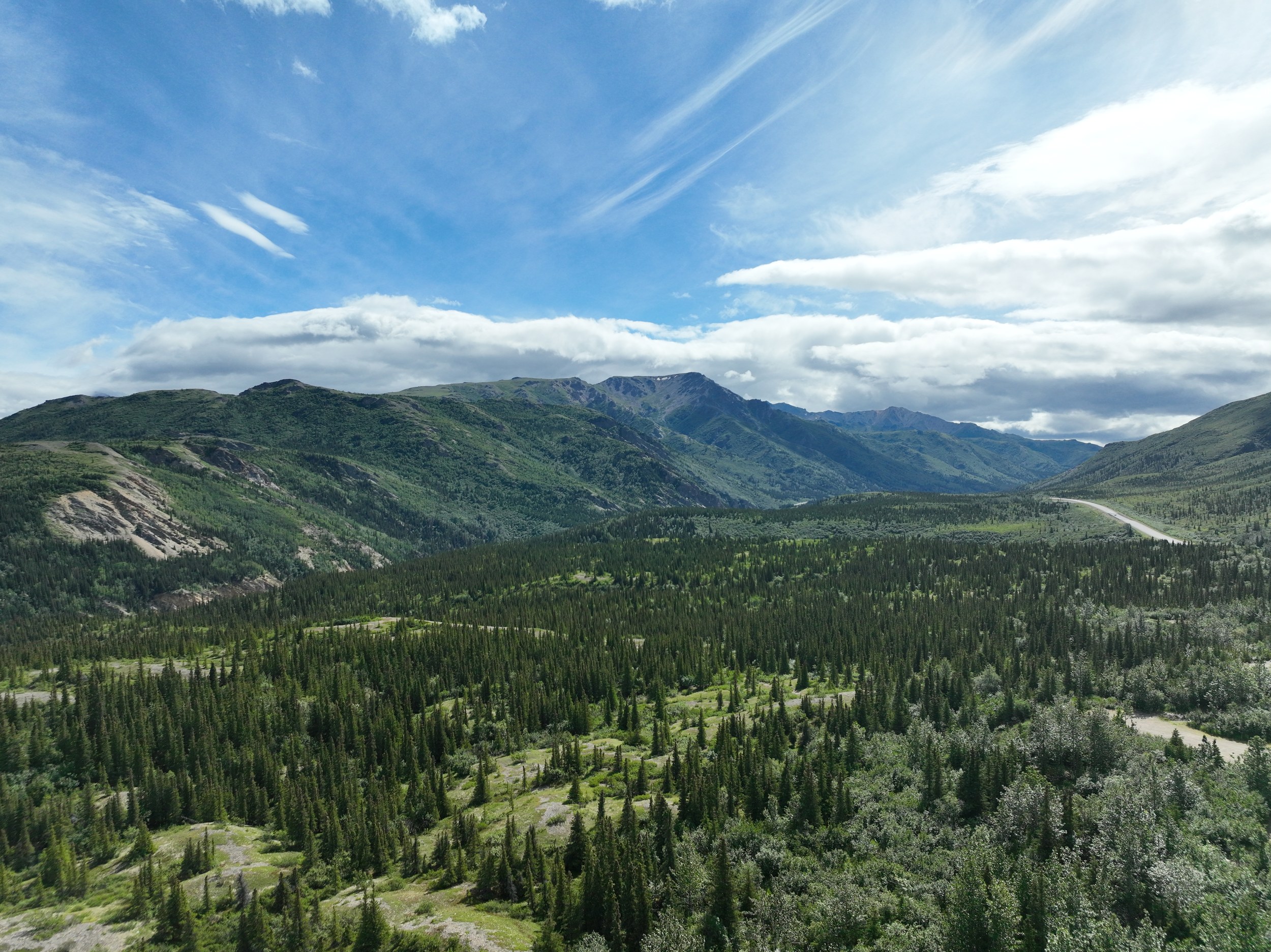Weite Bergpanoramen am Denali-Nationalpark.