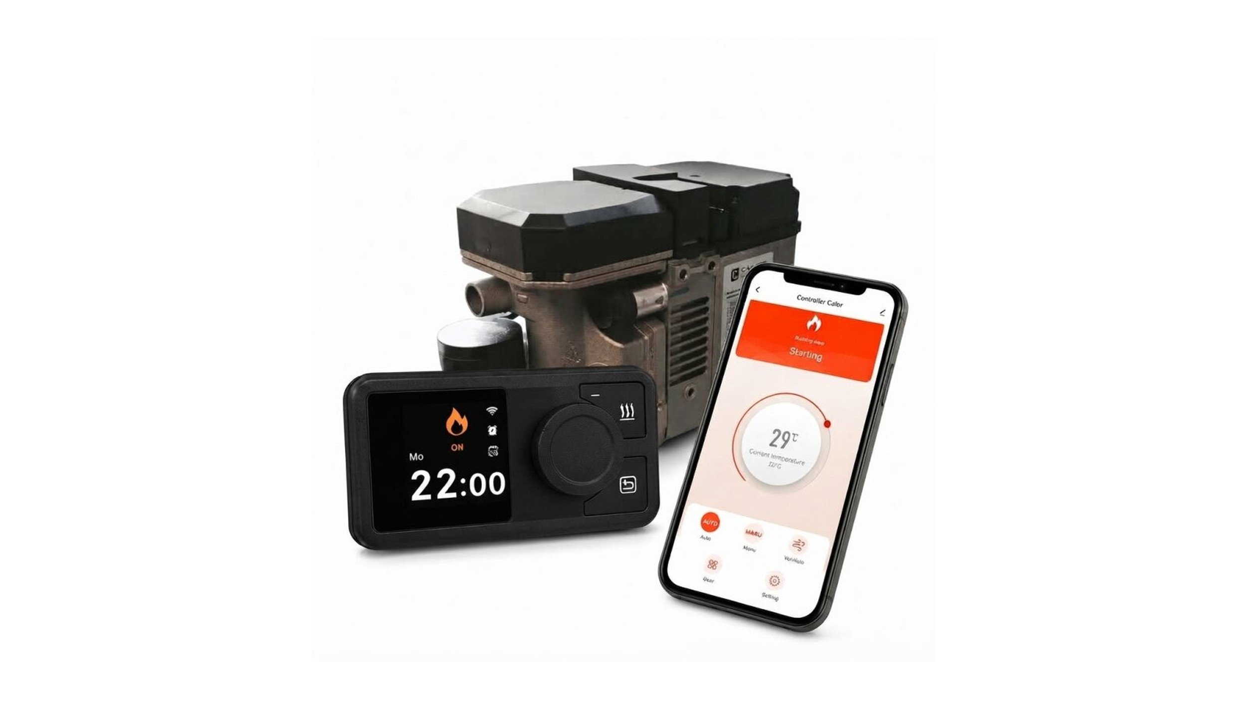 CALOR CL5 diesel coolant heater from G:part with controller and smartphone